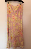Boden Pink Floral Print Silk Long Skirt Size 16L - Whispers Dress Agency - Sold - 1