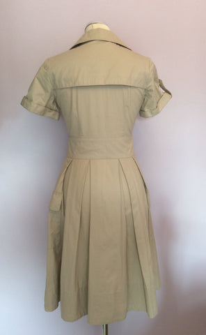 Zara Beige Cotton Double Breasted Tie Waist Coat Dress Size XS - Whispers Dress Agency - Sold - 3
