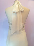 Monsoon Ivory Beading & Embroidered Halterneck Silk Wedding Dress Size 14 - Whispers Dress Agency - Womens Dresses - 7