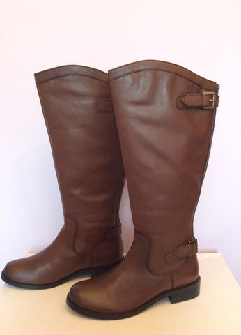 Brand New Shoeprima Dark Brown Leather Riding Boots Size 6/39 - Whispers Dress Agency - Womens Boots - 3
