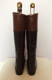 Bally Black & Brown All Leather Knee High Boots Size 3.5/36 - Whispers Dress Agency - Womens Boots - 2