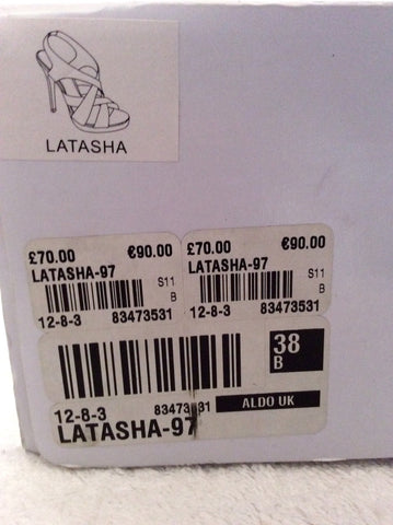 Aldo Latasha Black Leather Strappy Heel Sandals Size 5/38 - Whispers Dress Agency - Womens Sandals - 6