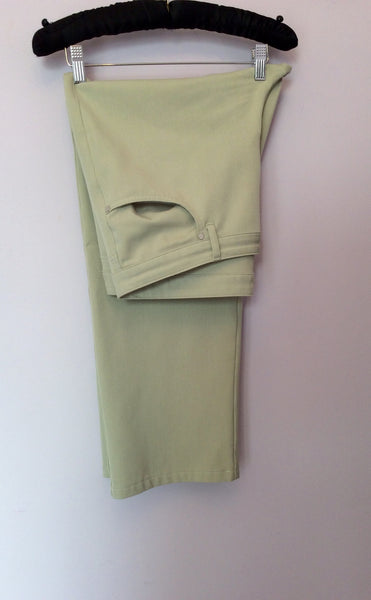 Jaeger Beige Cotton Trousers Size 16 - Whispers Dress Agency - Womens Trousers - 1