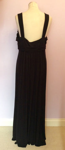MONSOON BLACK TWIST FRONT LONG MAXI DRESS SIZE 22 - Whispers Dress Agency - Sold - 3