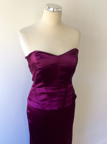 COAST CRANBERRY BUSTIER TOP & LONG EVENING SKIRT SIZE 10 - Whispers Dress Agency - Womens Dresses - 2