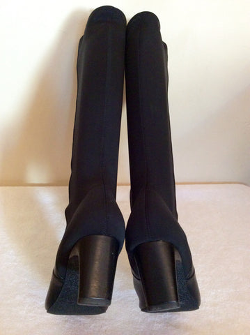 Smart Black Leather & Stretch Fabric Boots Size 5.5/38.5 - Whispers Dress Agency - Sold - 4