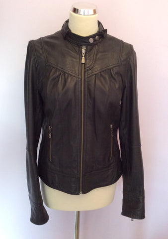 Ted Baker Black Soft Leather Zip Up Jacket Size 4 UK 12 - Whispers Dress Agency - Womens Coats & Jackets - 1