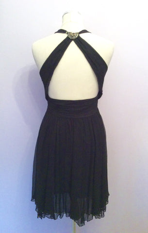 Karen Millen Black Silk Beaded & Jewel Trim Dress Size 10 - Whispers Dress Agency - Womens Dresses - 4