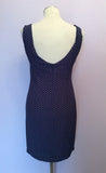 Jigsaw Blue & White Spot Dress Size 1 UK 8/10 - Whispers Dress Agency - Womens Dresses - 2