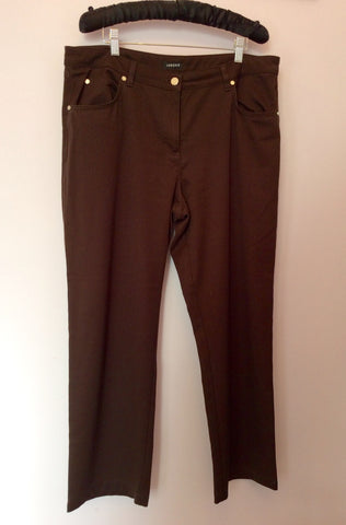 Jaeger Dark Brown Trousers Size 16 - Whispers Dress Agency - Sold - 2