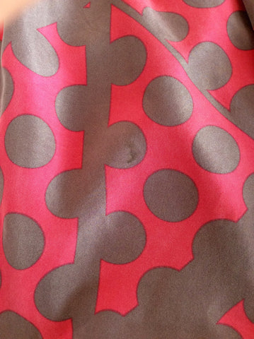 Reiss Pink & Brown Print Strapless Silk Eva Dress Size 14 - Whispers Dress Agency - Womens Dresses - 4