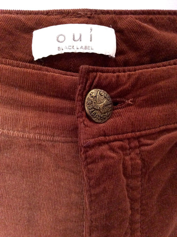 Oui Black Label Brown Fine Cord Sienna Jegging UK 14 - Whispers Dress Agency - Womens Trousers - 3