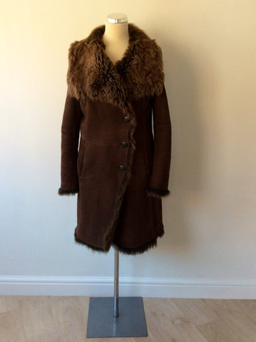 JOSEPH DARK BROWN LAMBSKIN COAT SIZE 40 UK 12 - Whispers Dress Agency - Womens Coats & Jackets - 1