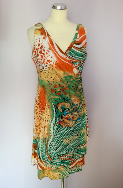 Brand New Zen Gardens Multicoloured Print Wrap Dress Size XL - Whispers Dress Agency - Sold - 1
