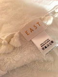 East White Cotton Embroidered & Fringed Wrap - Whispers Dress Agency - Sold - 3
