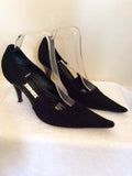 Karen Millen Black Canvas Pinstripe Heels Size 6/39 - Whispers Dress Agency - Womens Heels - 2