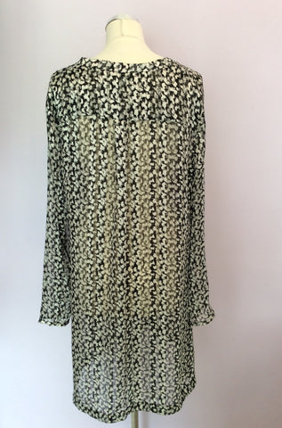 Monsoon Black & Ivory Print Long Blouse Size 18 - Whispers Dress Agency - Sold - 2