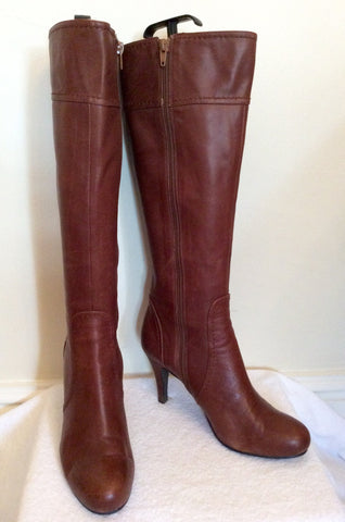 Staccato Brown Leather Knee High Boots Size 6/39 - Whispers Dress Agency - Sold - 1