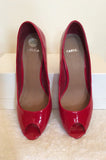Carvela Red Patent Peeptoe Court Shoes Size 5/38 - Whispers Dress Agency - Sold - 2