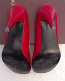 Kurt Geiger Dark Red Leather Flower Trim Heels Size 7.5/41 - Whispers Dress Agency - Sold - 4