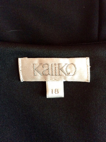 KALIKO BLACK TWIST FRONT V NECKLINE MAXI DRESS SIZE 18 - Whispers Dress Agency - Sold - 5