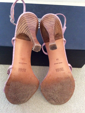 Hugo Boss Pink Leather Strappy Sandals Size 6/39 - Whispers Dress Agency - Womens Sandals - 4