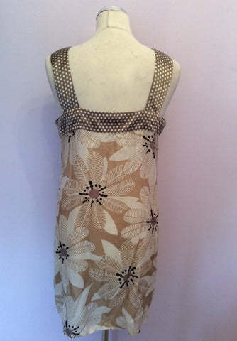 Nougat Beige & White Print Silk Tunic Top Size 12/14 - Whispers Dress Agency - Womens Tops - 3