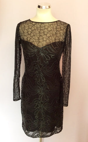 Karen Millen Black Lace & Sequinned Dress Size 10 - Whispers Dress Agency - Sold - 1