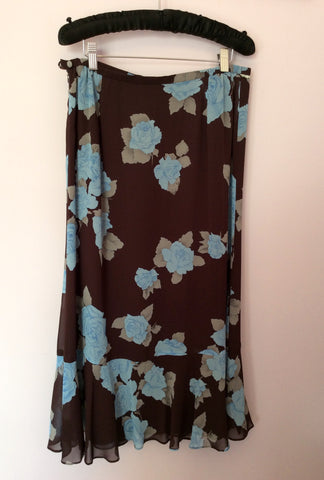 Jacques Vert Brown Jacket & Floral Skirt & Scarf Suit Size 14 - Whispers Dress Agency - Sold - 8