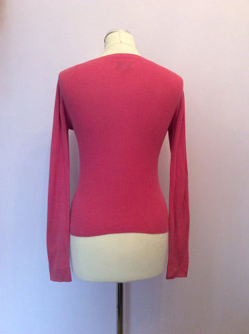 Jigsaw Pink V Neck Cotton Jumper Size M - Whispers Dress Agency - Womens Knitwear - 2