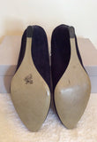 Carvela Navy Blue Suedette Wedge Heel Court Shoes Size 6/39 - Whispers Dress Agency - Sold - 7