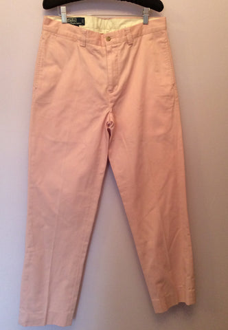 Brand New Ralph Lauren Polo Pink Cotton Chino Trousers Size 14 - Whispers Dress Agency - Sold - 1