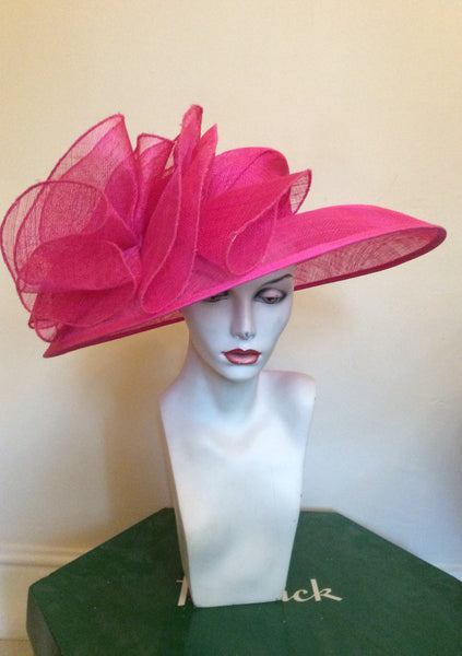 Brand New Fenwick Bright Pink Wide Brim Formal Hat - Whispers Dress Agency - Sold - 1