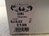 LK Bennett Black Suede 'Sawa' Peeptoe Heels Size 4/37 - Whispers Dress Agency - Womens Heels - 6