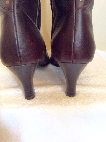 New Clarks Dark Brown Studded Leather Boots Size 8/42 - Whispers Dress Agency - Sold - 5