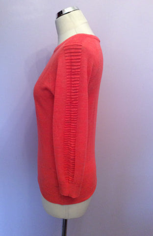 Whistles Neon Orange Fine Knit Jumper Size 10 - Whispers Dress Agency - Womens Knitwear - 3