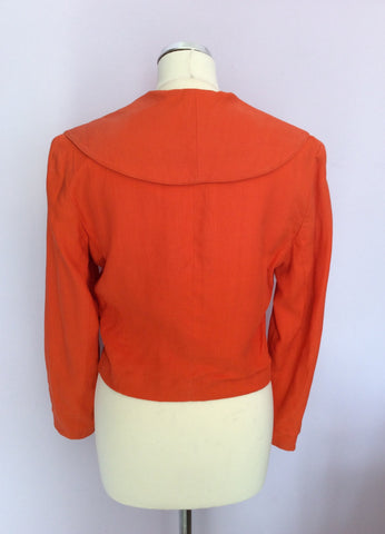 Vintage Paul Costelloe Orange Linen Jacket Size 8 - Whispers Dress Agency - Womens Vintage - 2