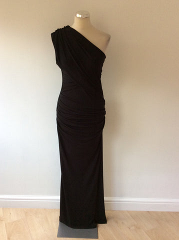 GORGEOUS COUTURE BAILEY BLACK ONE SHOULDER MAXI DRESS SIZE M - Whispers Dress Agency - Sold - 1