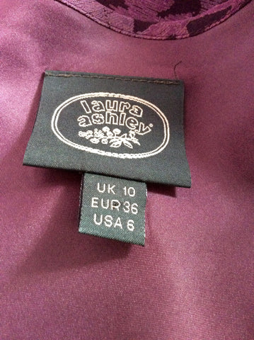 Laura Ashley Plum Floral Print Cap Sleeve Dress Size 10 - Whispers Dress Agency - Womens Dresses - 4