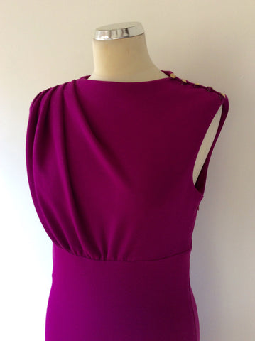 TED BAKER RASPBERRY PINK PENCIL DRESS SIZE 3 UK 12 - Whispers Dress Agency - Sold - 2