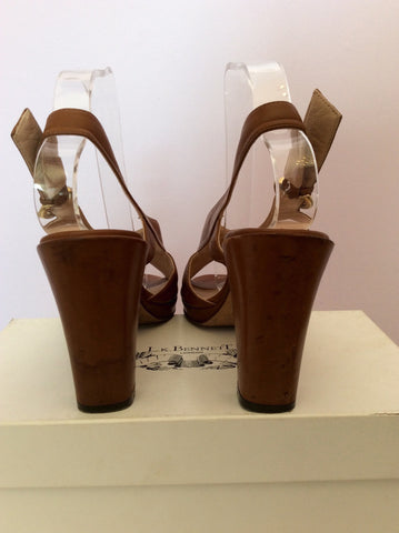 LK Bennett Tan Brown Leather 'Tonka' Heel Sandals Size 7/40 - Whispers Dress Agency - Sold - 3