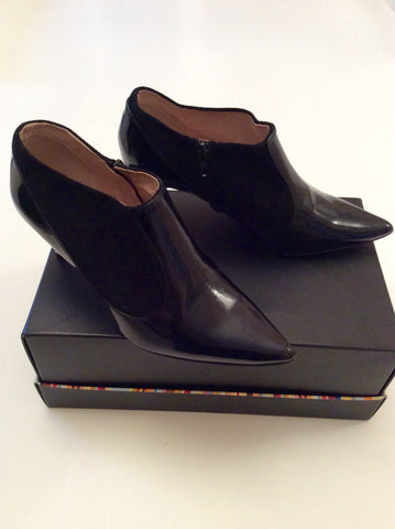 Marks & Spencer Black Suede & Patent Leather Shoe Boots Size 6/39 - Whispers Dress Agency - Sold - 2