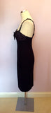 Moschino Cheap And Chic Black Bow Trim Strappy Pencil Dress Size 12 - Whispers Dress Agency - Sold - 3