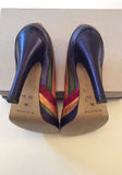 SHELLYS LONDON MULTI COLOURED STRIPE LEATHER HEELS SIZE 5/38 - Whispers Dress Agency - Sold - 4