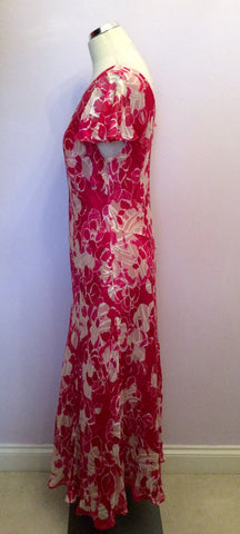 Country Casuals Pink & White Print Silk Blend Dress Size 14 - Whispers Dress Agency - Sold - 3