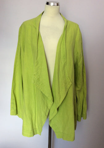Ann Harvey Lime Green Linen & Cotton Jacket Size 24 - Whispers Dress Agency - Sold - 1