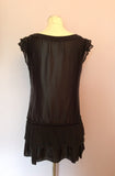 Brand New French Connection Black Silk Mini Dress Size 12 - Whispers Dress Agency - Sold - 3