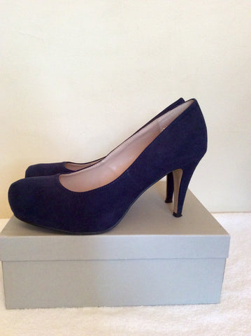 Kurt Geiger Carvela Dark Blue Suedette Court Shoes Size 7/40 - Whispers Dress Agency - Sold - 3