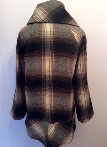 SOPHIE GREY PURPLE,GREY & CREAM CHECK COAT SIZE 12 - Whispers Dress Agency - Womens Coats & Jackets - 2