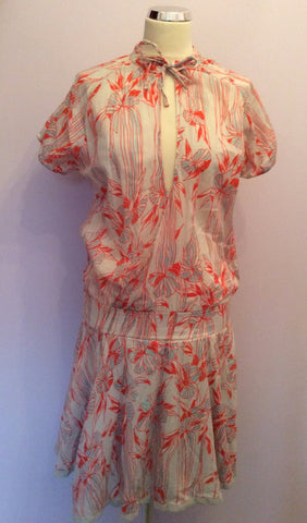 DIESEL PALE GREEN & RED PRINT COTTON DRESS SIZE M - Whispers Dress Agency - Sold - 2